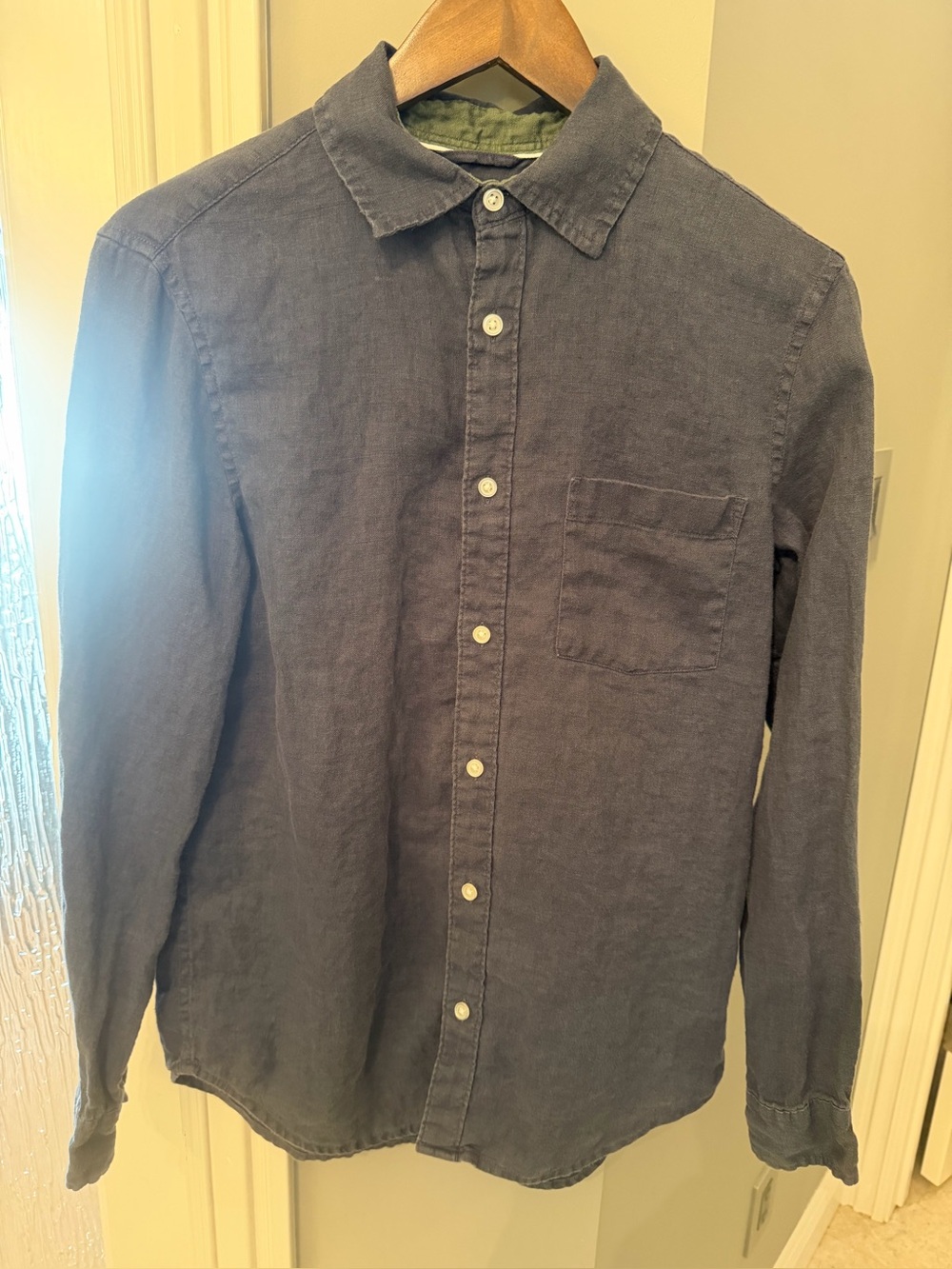 Panama Jack 100% Linen Navy Button Front Shirt Men’s Small